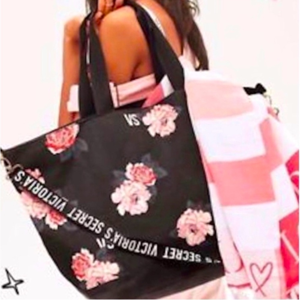 NWT Victoria's Secret XL Weekender Travel Tote Beach Bag w/Removable Strap - Picture 2 of 15